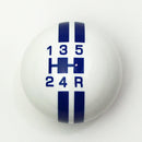 White with Blue Speed Stripes