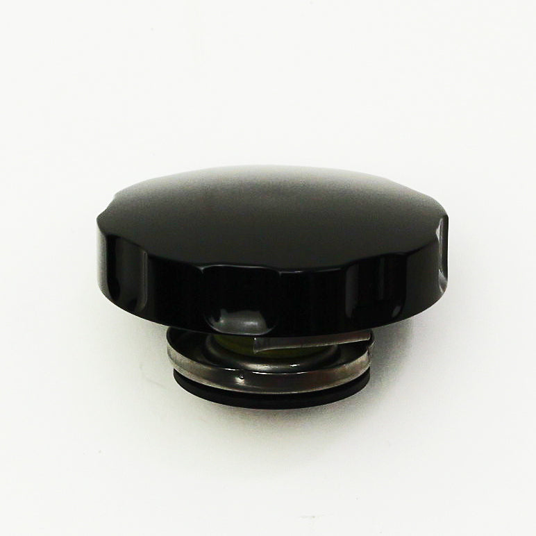 Billet Notch Grip Radiator Cap - Black